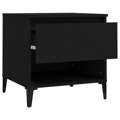 vidaXL Šoninis staliukas, juodas, 50x46x50cm, apdirbta mediena