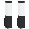 vidaXL Lauko Sieniniai Šviestuvai 2 pcs Juoda 10.5 x 6 x 35 cm