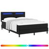 vidaXL Kiemas lova su LED juostelėmis Juoda 140 x 190 cm Dirbtinė oda