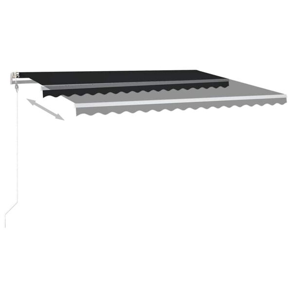 vidaXL Automatinė markizė su LED/vėjo jutikliu, antracito, 400x350cm