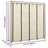 vidaXL Drabužių spinta su 4 skyriais, kreminės spalvos, 175x45x170 cm