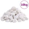 vidaXL Poliruoti akmenukai, baltos spalvos, 10kg, 2&ndash;5cm