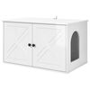 vidaXL Katės namelis Blizgus baltas 85 x 55 x 50,5 cm Apdirbta mediena