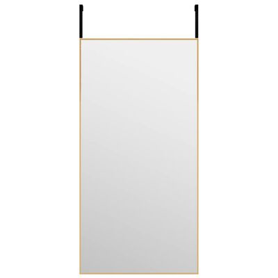 vidaXL Veidrodis ant durų, auksinis, 40x80cm, stiklas ir aliuminis