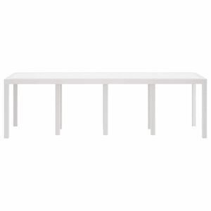 vidaXL Sodo stalas Balta 250 x 100 x 73 cm poliratanas