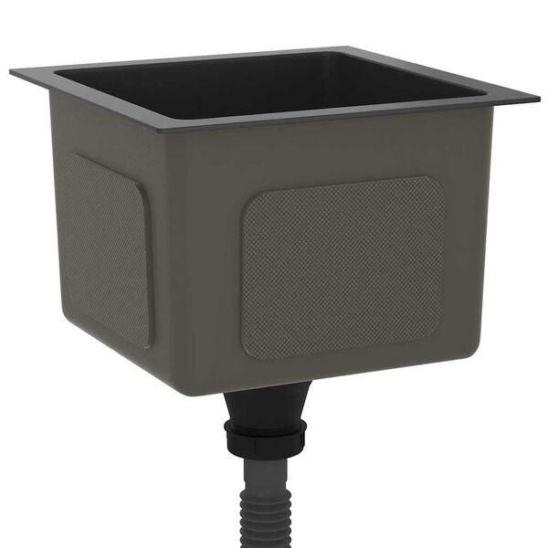 vidaXL Virtuvės plautuvė, juoda, nerūdijantis plienas