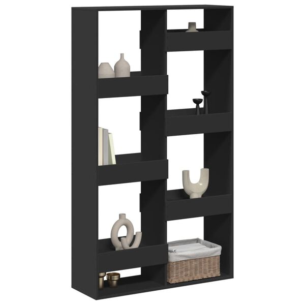 vidaXL Kambario pertvara, juoda, 100x33x175cm, apdirbta mediena