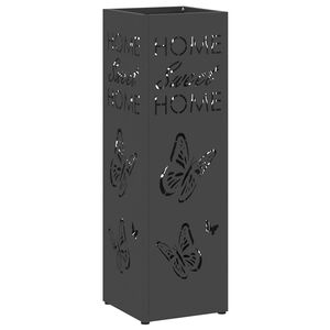 vidaXL Lietaus skėtis stovas Juoda 15,5 x 15,5 x 49 cm Plienas