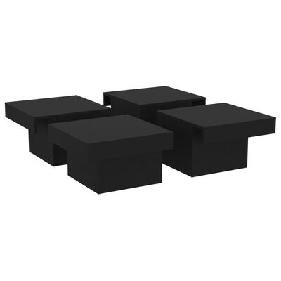 vidaXL Kavos staliukas, juodos spalvos, 90x90x28cm, MDP