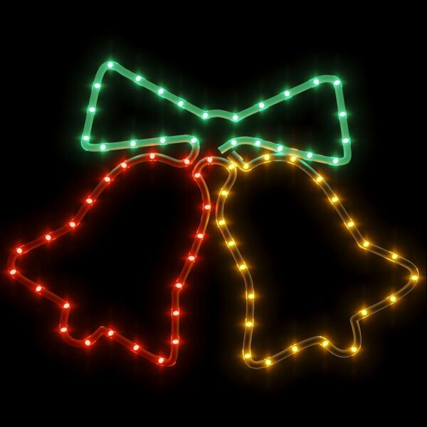 vidaXL Kalėdinės dekoracijos varpeliai su 72 LED, 2vnt., 50x56cm