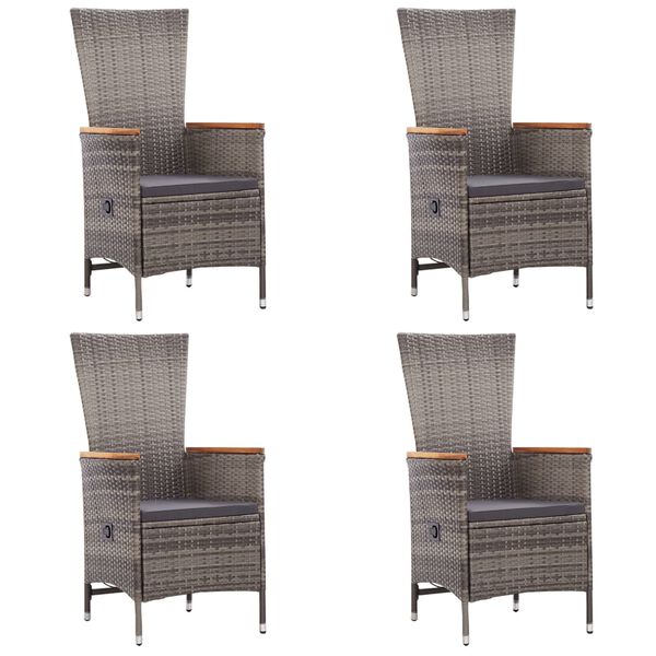 vidaXL Sodo valgomojo baldų komplektas, 5 dalių, pilkos spalvos