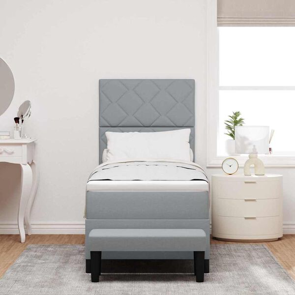 vidaXL Kiemas lova su galvūgalio &Scaron;viesiai pilka 80 x 200 cm audinys