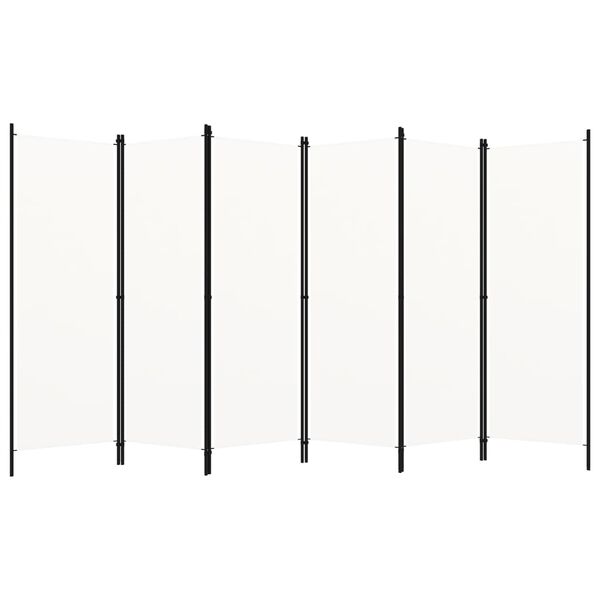 vidaXL Kambario pertvara, 6 dalių, baltos spalvos, 300x180cm