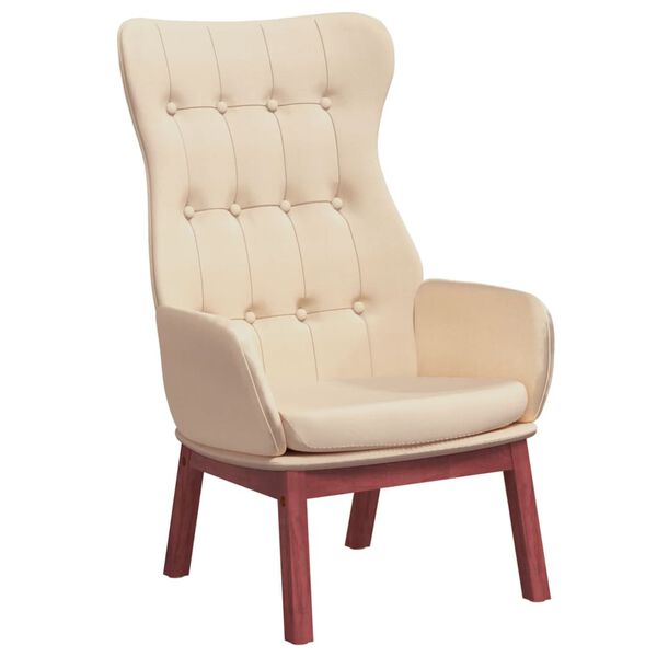 vidaXL Poilsio kėdė, kreminės spalvos, audinys