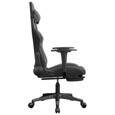 vidaXL Masažinė žaidimų kėdė su pakoja, juoda ir pilka, dirbtinė oda