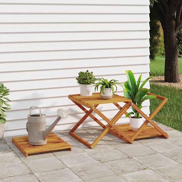 vidaXL Sulankstoma lentyna, 3 auk&scaron;tų, ruda, 43x31x63cm, akacija