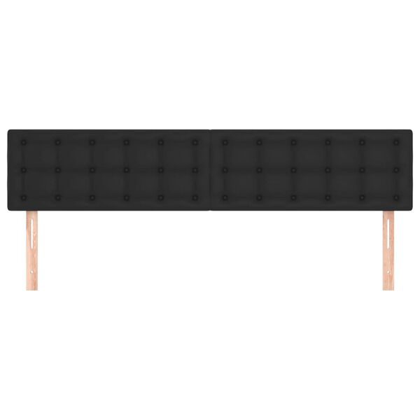 vidaXL Galvūgaliai, juodos spalvos, 200x5x78/88 cm, dirbtinė oda