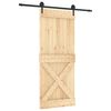 vidaXL Slankios durys Natūrali ir juoda 85 x 210 cm