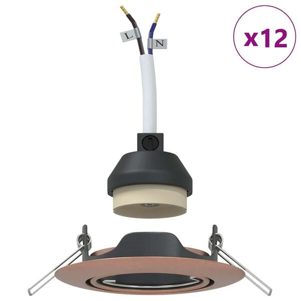 vidaXL Spotlight'ai su prožektoriais 12 pcs Vario 9 x 9 cm metalas