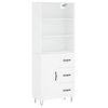 vidaXL Komoda, baltos spalvos, 69,5x34x180cm, apdirbta mediena