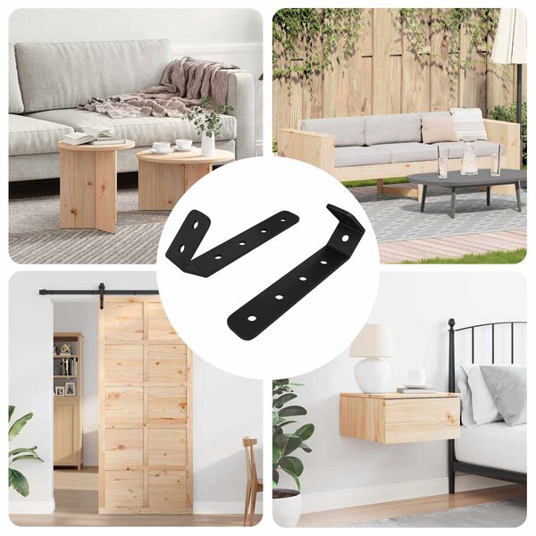 vidaXL Kabliai 2 pcs Juoda M5 x 110 mm Geležis