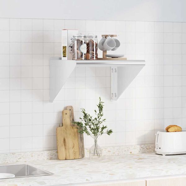 vidaXL Sieninė lentyna, sidabrinė, 50x45x31cm, nerūdijantis plienas