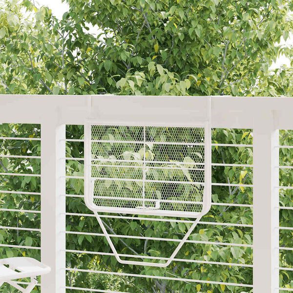 vidaXL Balkono staliukas, baltos spalvos, 60x40cm, plienas