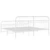 vidaXL Lovos rėmas su galvūgaliu/kojūgaliu, baltas, 193x203cm, metalas