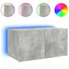 vidaXL Sieninė TV spintelė su LED lemputėmis, betono pilka, 60x35x31cm