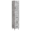 vidaXL Spintelė 2 pcs Betono pilka 33 x 34,5 x 90 cm Apdirbta mediena