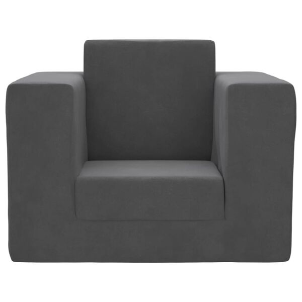 vidaXL Vaiki&scaron;ka sofa-lova, antracito spalvos, mink&scaron;tas pliu&scaron;as