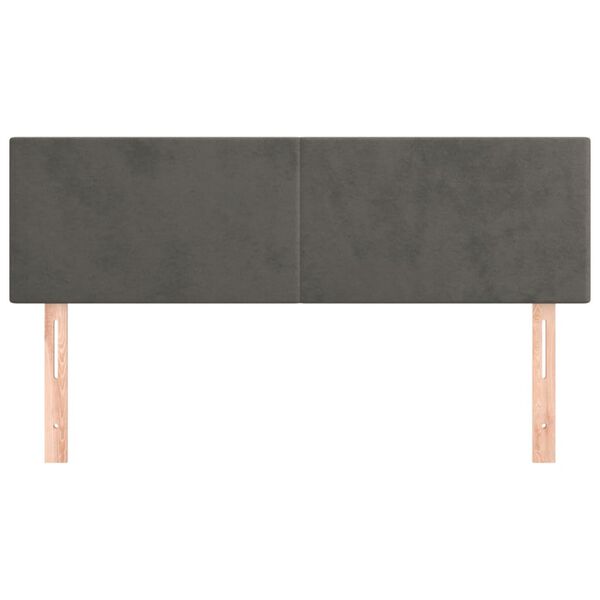 vidaXL Galvūgaliai, 2vnt., tamsiai pilki, 72x5x78/88cm, aksomas