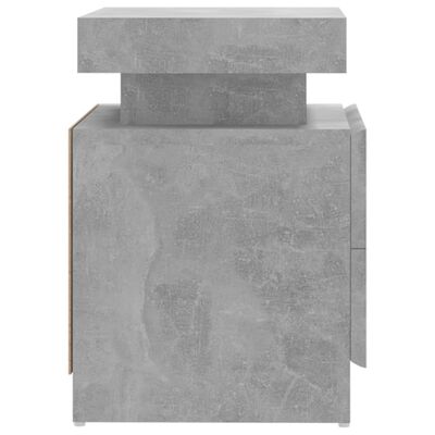 vidaXL Naktinė spintelė, betono pilkos spalvos, 45x35x52cm, MDP