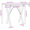 vidaXL Valgomojo stalas, 80x50x75cm, pušis ir plieninis, X formos rėmas