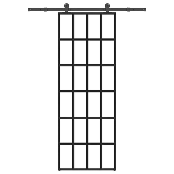 vidaXL Stumdomos durys su įrangos rinkiniu, 76x205cm, ESG ir aliuminis