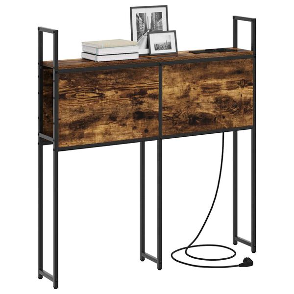 vidaXL Saugojimo Lovos Atlo&scaron;as su Įkrovimo Stotimi Dūminio ąžuolo