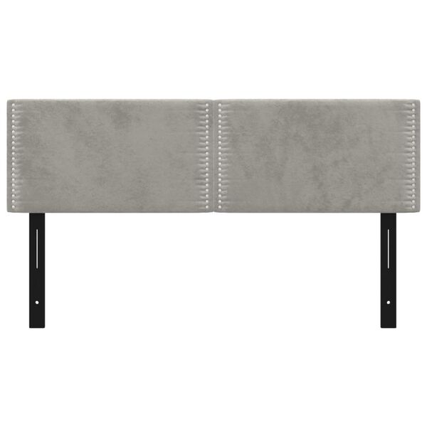 vidaXL Galvūgaliai, 2vnt., &scaron;viesiai pilki, 72x5x78/88cm, aksomas