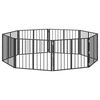 vidaXL &Scaron;unų vartai 8 vnt. Juoda 80 x 60 cm Galvanizuotas plienas