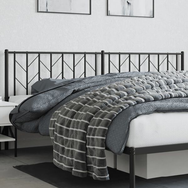 vidaXL Metalinis galvūgalis, juodos spalvos, 200cm