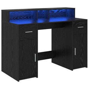 vidaXL Stalas juoda ąžuolo 120 x 55 x 91 cm Apdirbta mediena
