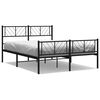 vidaXL Lovos rėmas su galvūgaliu/kojūgaliu, juodas, 135x190cm, metalas