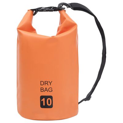 vidaXL Vandeniui atsparus krepšys, oranžinės spalvos, PVC, 10l