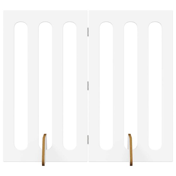 vidaXL Sulankstomas &scaron;unų tvora 2 pcs Baltas 100,5 x 38 x 90 cm