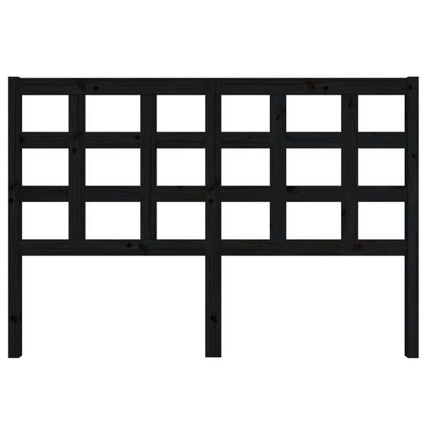 vidaXL Lovos galvūgalis, juodas, 145,5x4x100cm, pušies masyvas