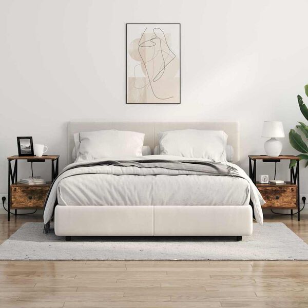 vidaXL &Scaron;alia lovos spintelė 2 pcs Rūkyta ąžuolas 41,5 x 40,5 x 55 cm