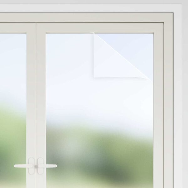 vidaXL Savaime prisiklijuojanti langų plėvelė Frosted Balta PVC