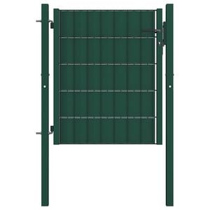 vidaXL Tvoros vartai, PVC ir plienas, 100x81 cm, žali