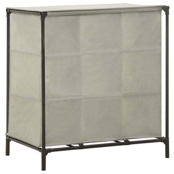 vidaXL Batų lentyna, pilka, 57x36x61cm, neaustinis audinys ir plienas