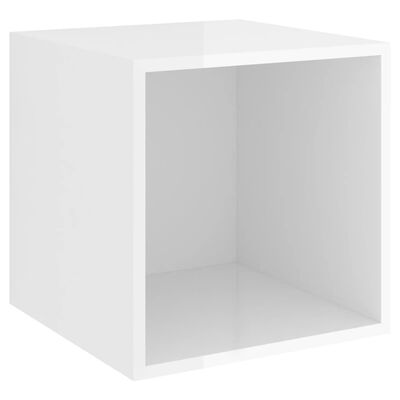 vidaXL Sieninė spintelė, baltos spalvos, 37x37x37cm, MDP, blizgi