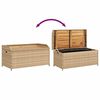vidaXL Suoliukas-daiktadėžė, smėlio, 100x50x52cm, poliratanas/akacija